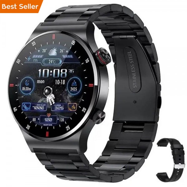 Smartwatch Microwear QW33 - Black Steel