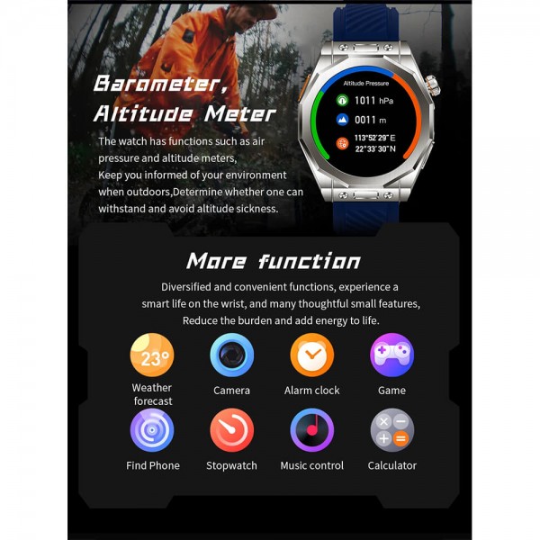 Smartwatch Microwear T83 Max - Steel Silver