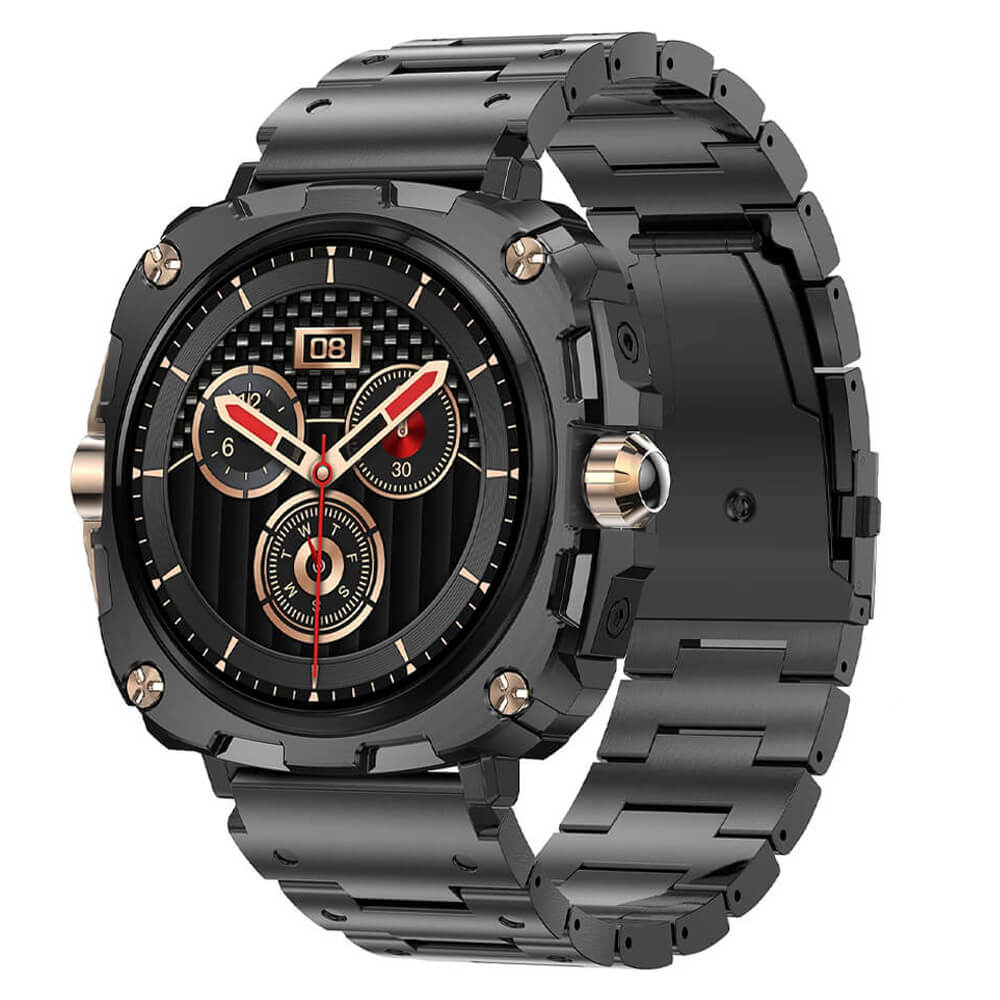 Smartwatch Microwear AK71 - Black  Gold Steel